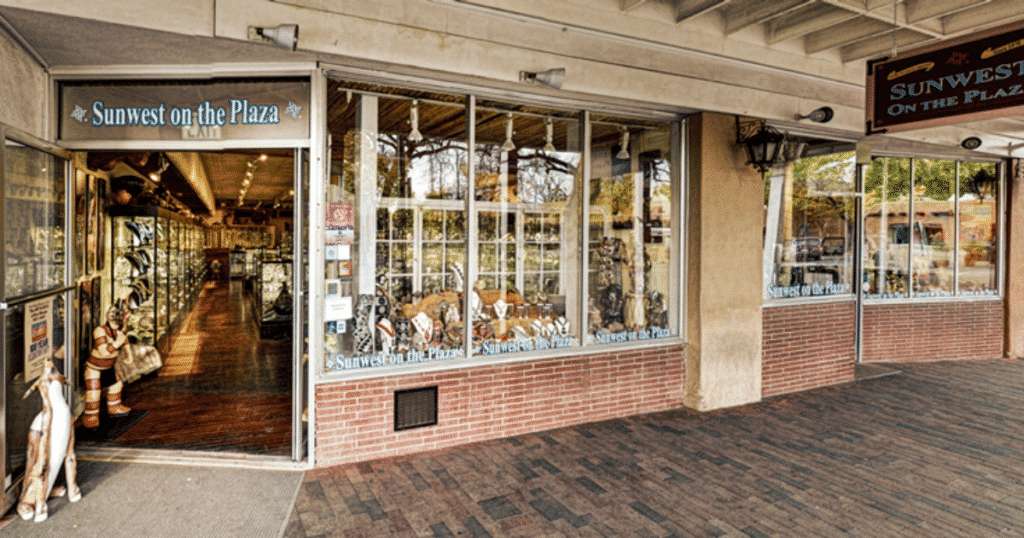 Sunwest on the Plaza, our shop in Santa Fe New Mexico